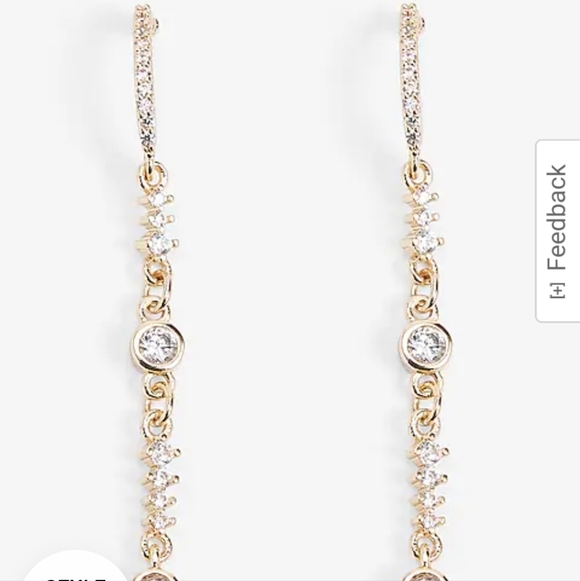 Express Gold Rhinestone dangle earrings NWT - Picture 11 of 14